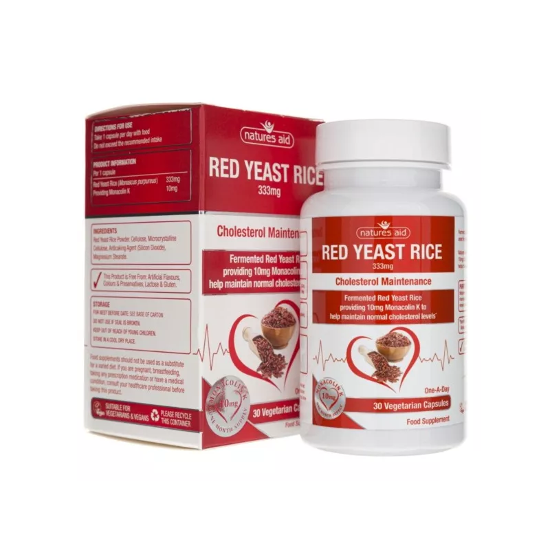 Natures Aid Czerwony ryż 333 mg 30 k cholesterol Natures Aid Czerwony ryż 333 mg 30 k cholesterol