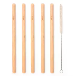 Sattva Bambusowe słomki z czyścikiem 5 szt Sattva Bambusowe słomki z czyścikiem 5 szt