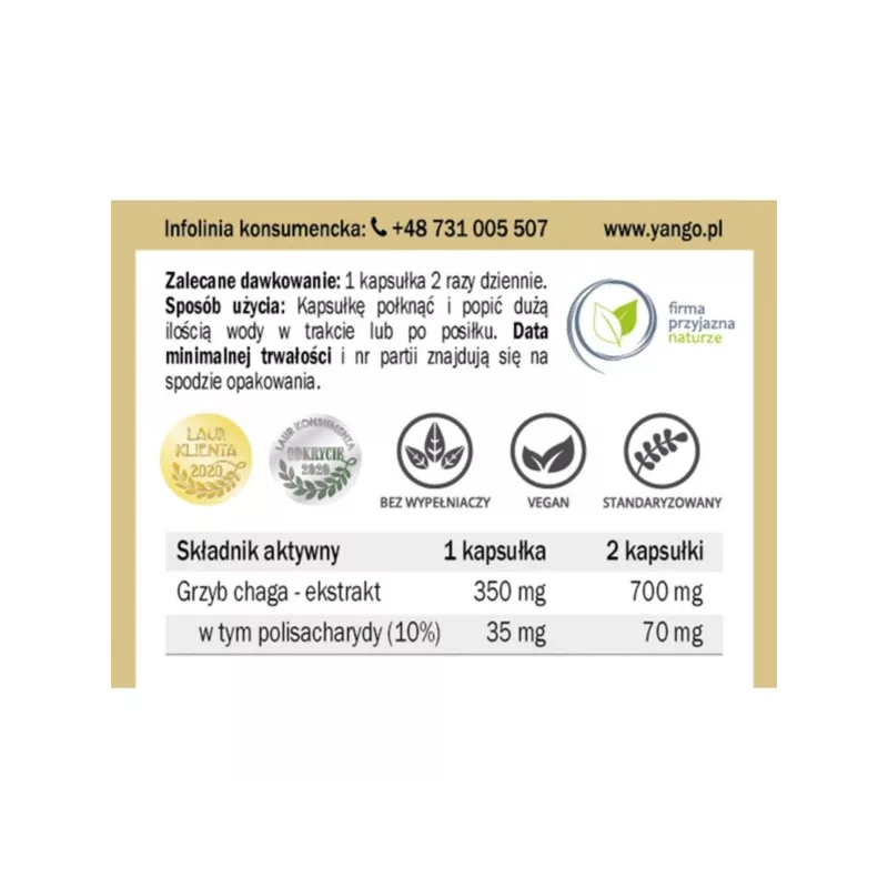 Yango Chaga 90 K. Wzmacnia Odporność Organizmu