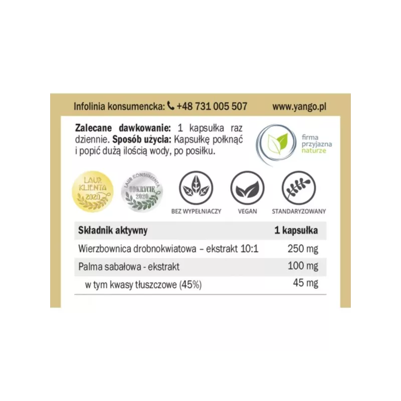 Yango Wierzbownica dla mężczyzn 90 k układ moczowy