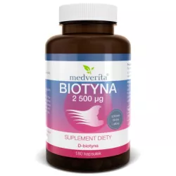 Medverita Biotyna 2500 µg 180 k włosy skóra B7 Medverita Biotyna 2500 µg 180 k włosy skóra B7