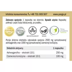 Yango Ashwagandha z czerwoną koniczyną 90 k