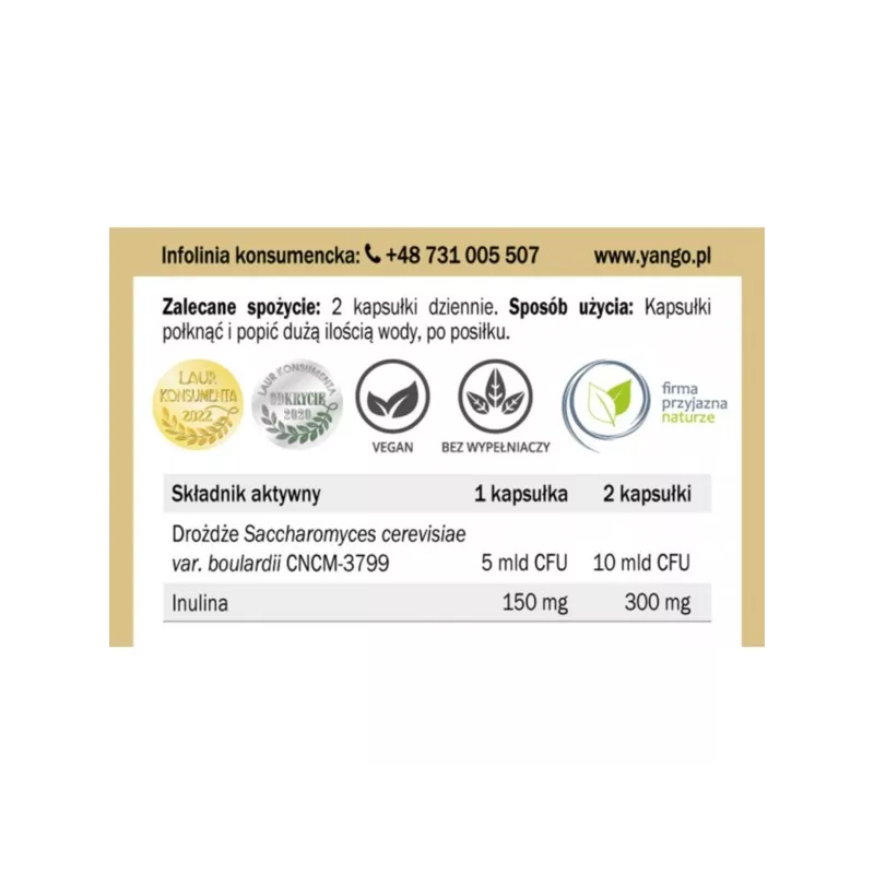 Yango Probiotyk BC-2 60 k trawienie Yango Probiotyk BC-2 60 k trawienie