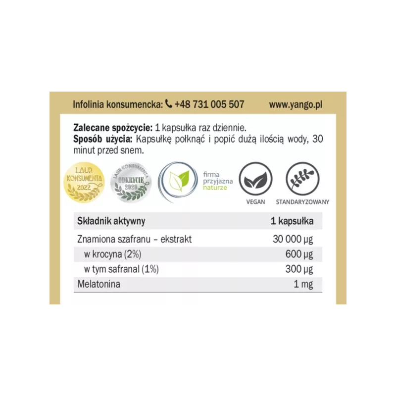 Yango Szafran z melatoniną 60 k Yango Szafran z melatoniną 60 k