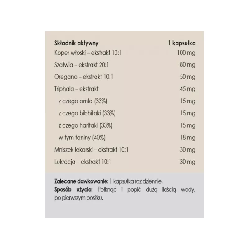 Panaseus Spokojny brzuch 50 k gazy zwdęcia