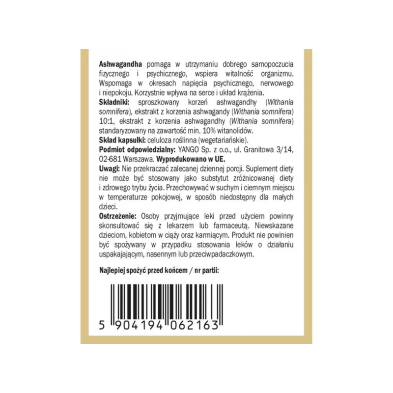 Yango Ashwagandha 3 formy 90 k Yango Ashwagandha 3 formy 90 k