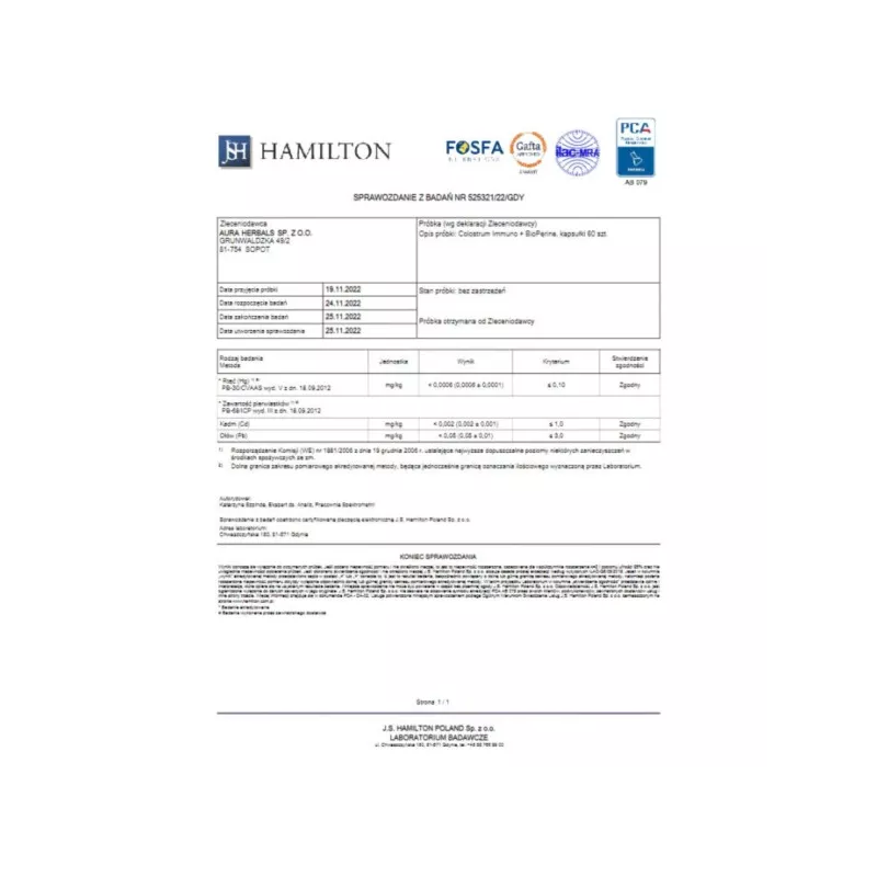 Aura Herbals Colostrum Immuno + Bioperine 60 szt Aura Herbals Colostrum Immuno + Bioperine 60 szt