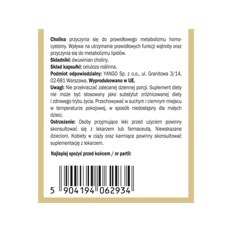 Yango Cholina 650 mg 90 k Yango Cholina 650 mg 90 k