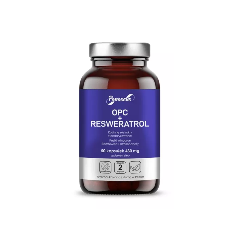 Panaseus OPC + Resweratrol - 50 kap młodość