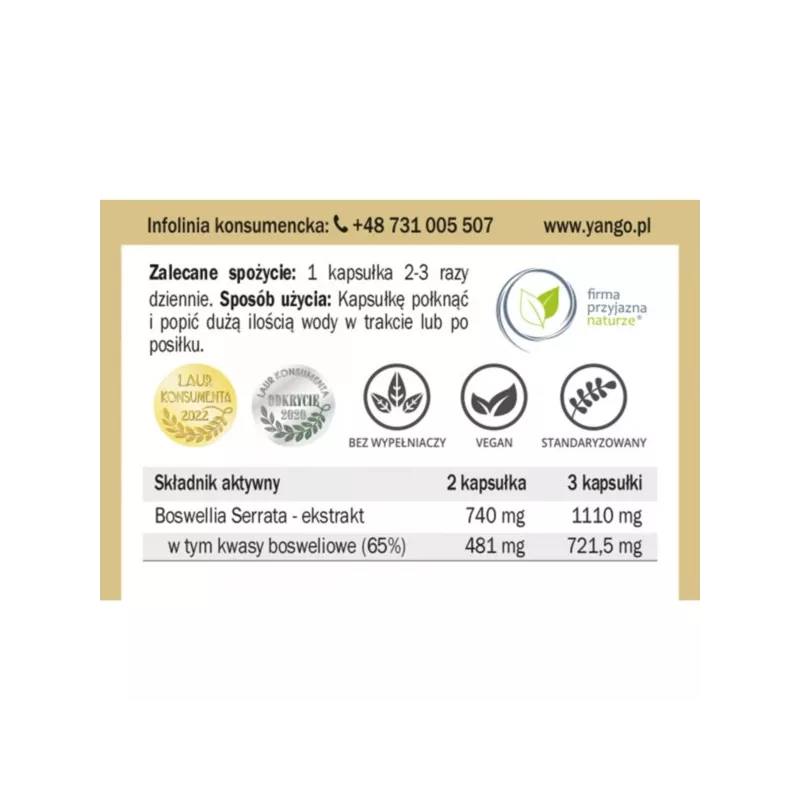 Yango Boswellia 65Tm 60 t Kadzidłowiec Yango Boswellia 65Tm 60 t Kadzidłowiec