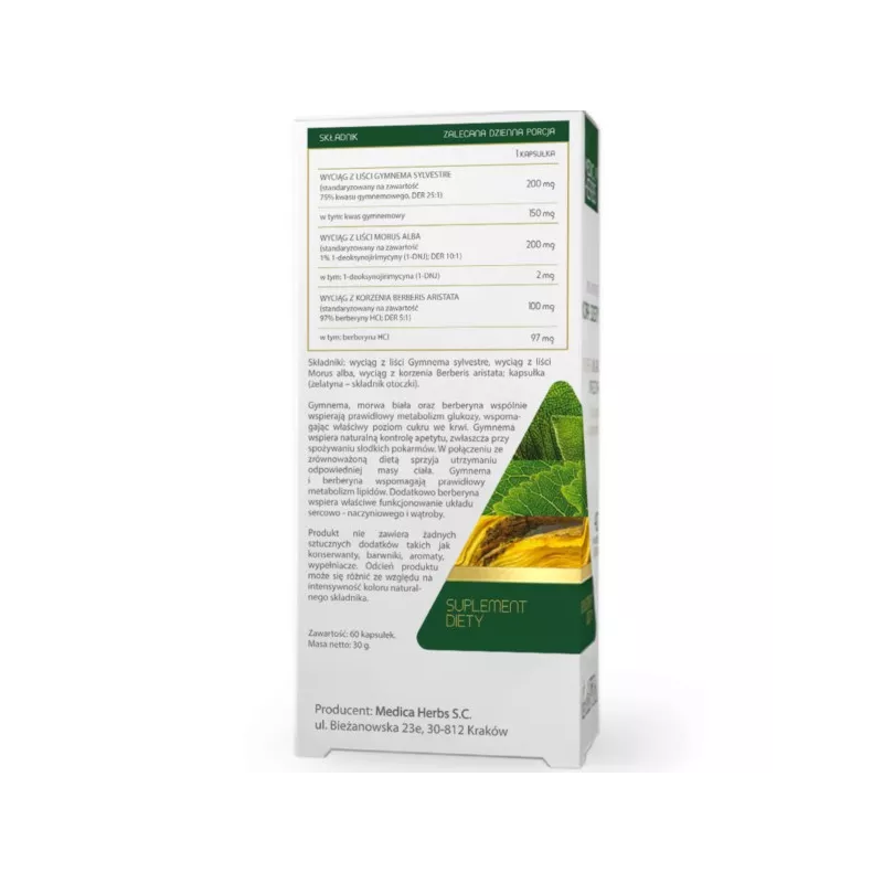 Medica Herbs Gymnema Morwa Berberyna 60 k