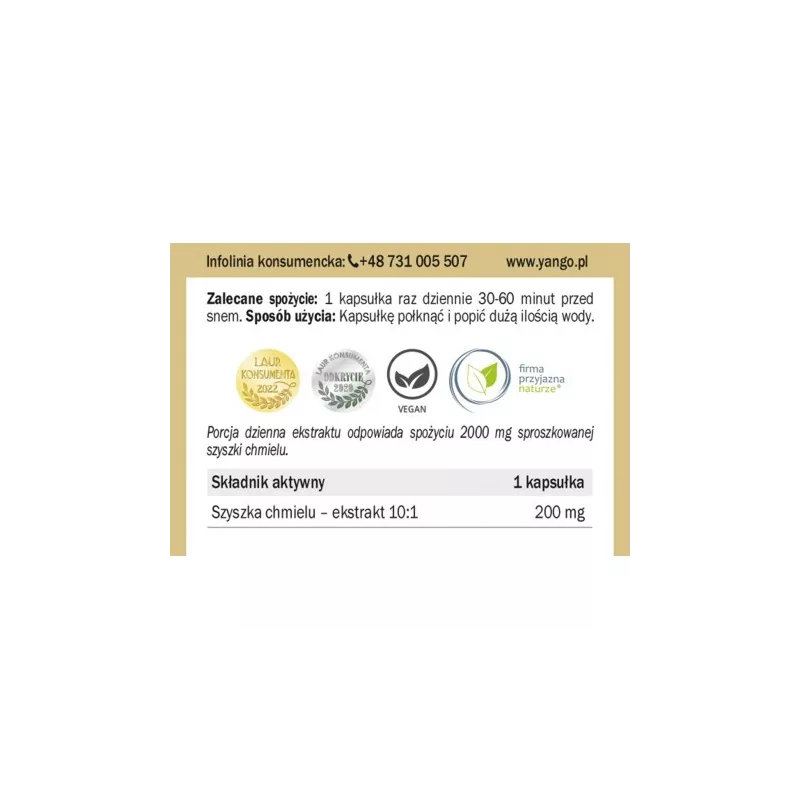 Yango Szyszka Chmielu 60 kap spokojny sen Yango Szyszka Chmielu 60 kap spokojny sen