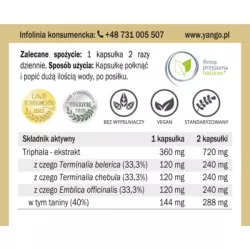 Yango Triphala 120  kapsułek trawienie Yango Triphala 120  kapsułek trawienie