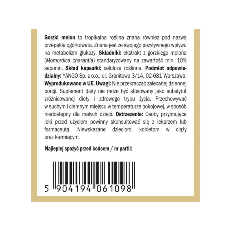Yango Gorzki Melon 90 k dla cukrzyków Yango Gorzki Melon 90 k dla cukrzyków