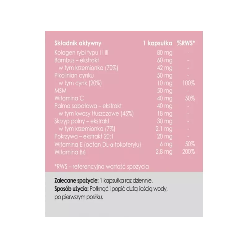 Panaseus Włosy Skóra Paznokcie 50 k 530 mg Panaseus Włosy Skóra Paznokcie 50 k 530 mg