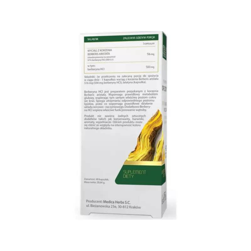 Medica Herbs Berberyna HCL 40 k Medica Herbs Berberyna HCL 40 k