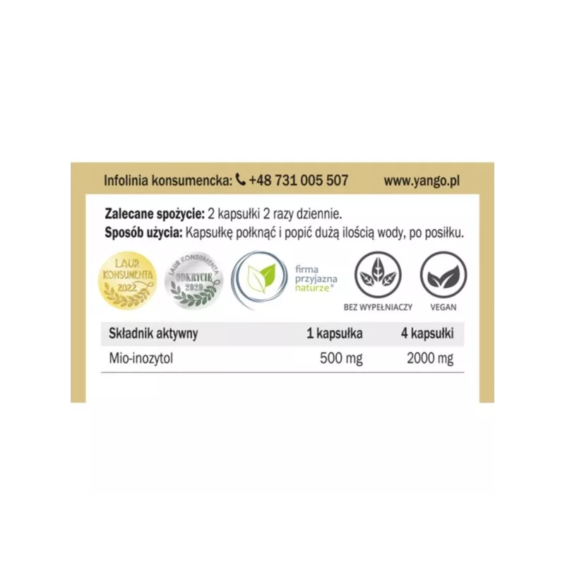 Yango Inozytol 590 mg 90 kap Yango Inozytol 590 mg 90 kap