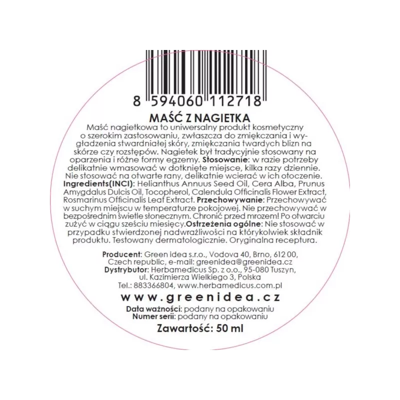 Green Idea Maść Nagietkowa 50 ml Green Idea Maść Nagietkowa 50 ml