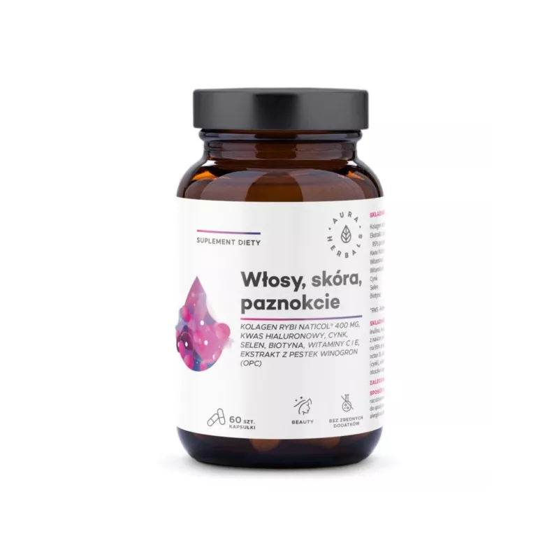 Aura Herbals Włosy Skóra Paznokcie 60 k kolagen Aura Herbals Włosy Skóra Paznokcie 60 k kolagen