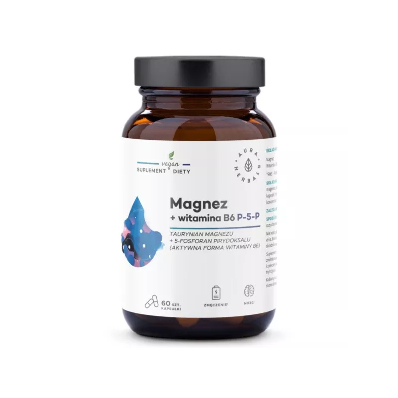 Aura Herbals Magnez + witamina  B6 P-5-P  60 szt