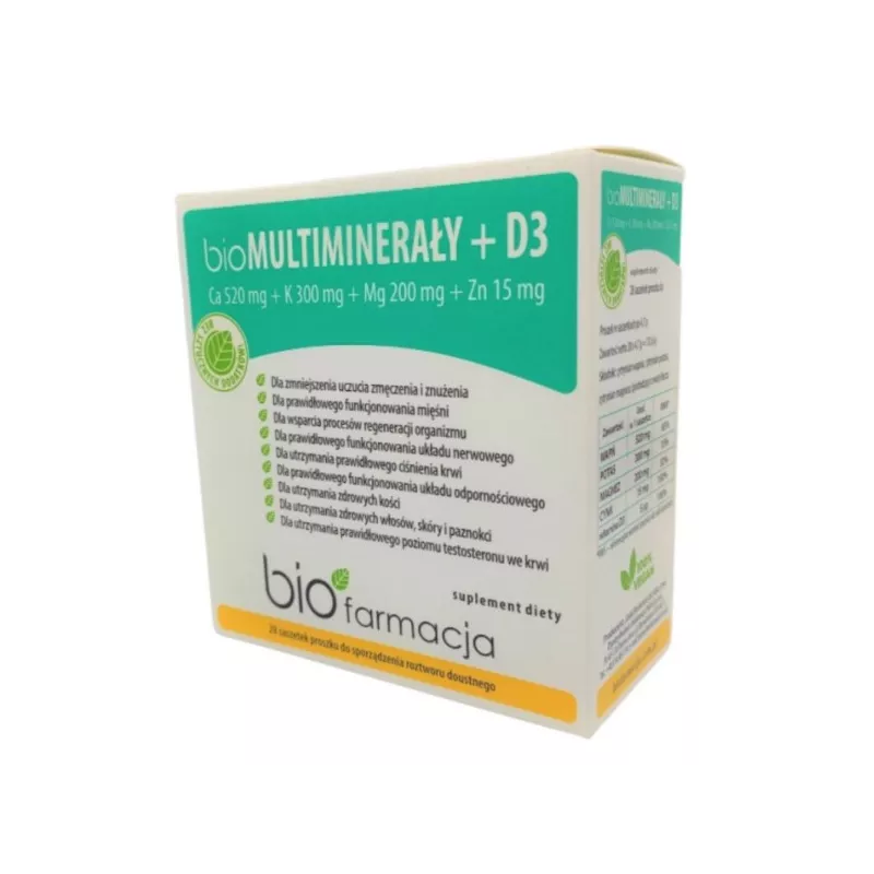 Biopharmacja bioMultiminerały D3 Cynk 28 saszetek Biopharmacja bioMultiminerały D3 Cynk 28 saszetek