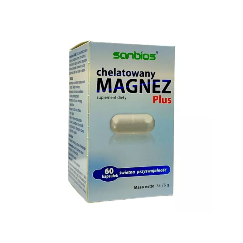 Sanbios Magnez Chelatowy Plus 60 kapsułek