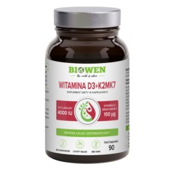 Biowen Witamina D3 4000 + K2 100 MK7 90 k