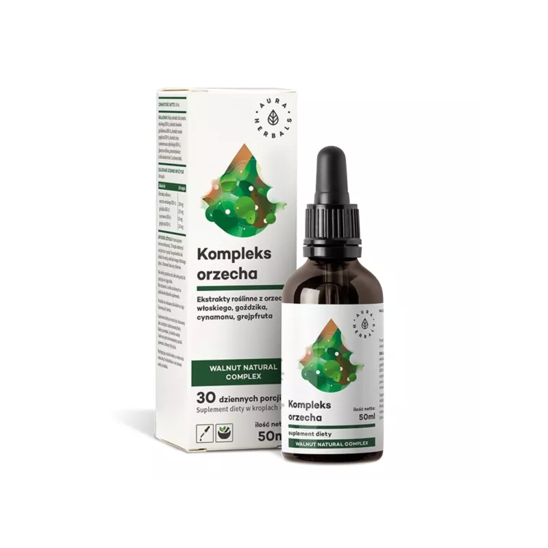 Aura Herbals Orzech Piołun krople 50 ml trawienie Aura Herbals Orzech Piołun krople 50 ml trawienie