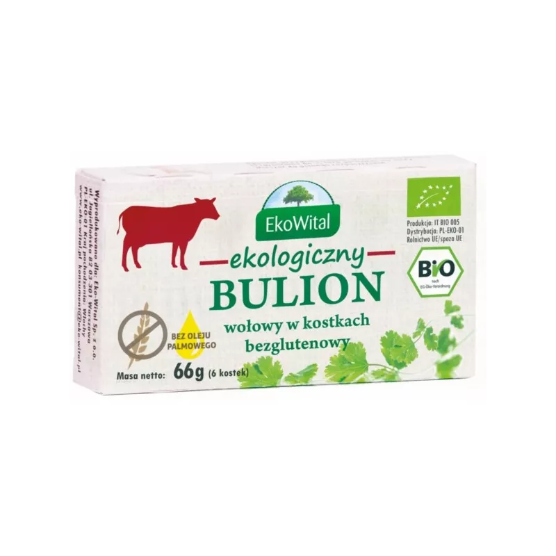 EkoWital Bulion Wołowy Bezglutenowy BIO 66 g