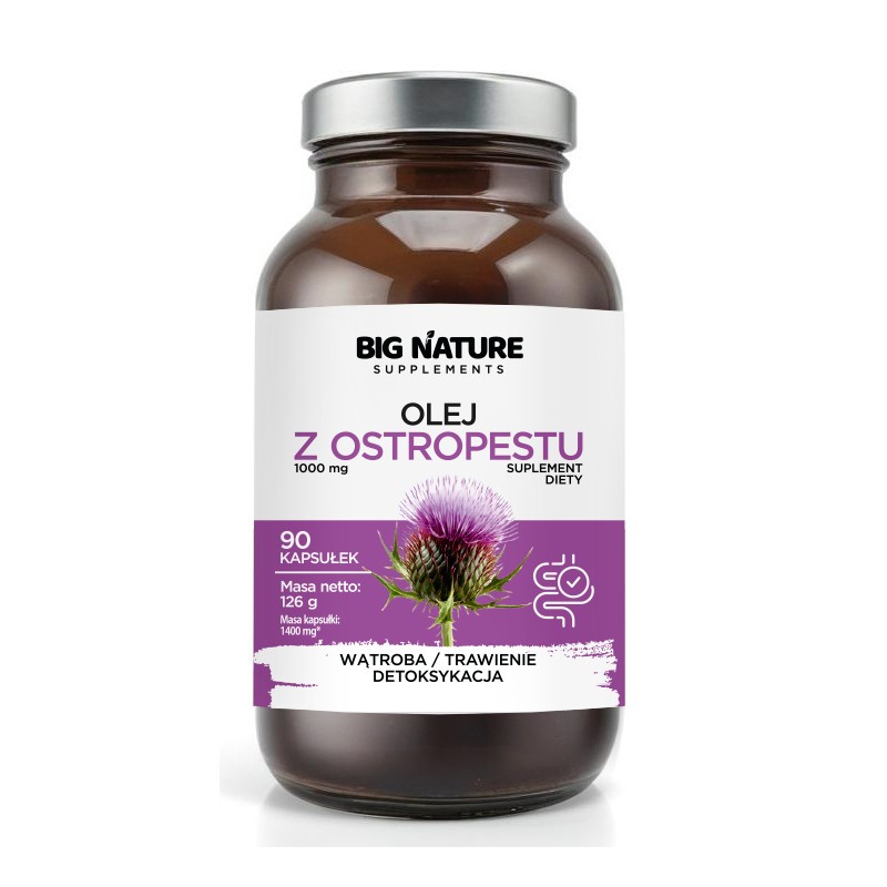Big Nature Olej z ostropestu kapsułki 90 szt. Big Nature Olej z ostropestu kapsułki 90 szt.