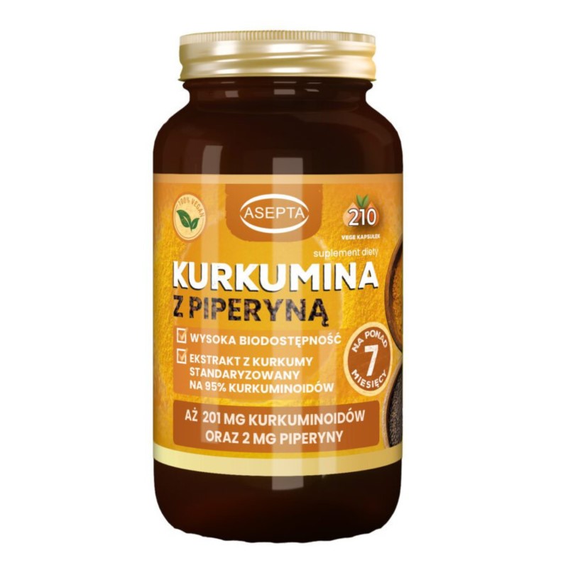 Asepta Kurkumina z piperyną 210 k Asepta Kurkumina z piperyną 210 k