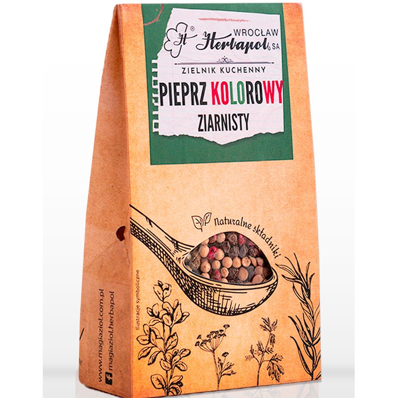 Herbapol Ziołowa Pieprz Kolorowy ziarnisty 40 g Herbapol Ziołowa Pieprz Kolorowy ziarnisty 40 g