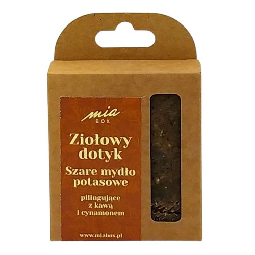 MiaBox Szare mydło potasowe KAWA CYNAMON 125 g MiaBox Szare mydło potasowe KAWA CYNAMON 125 g
