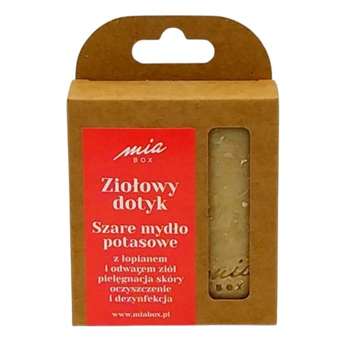 MiaBox Szare mydło potasowe Łopian 125 g MiaBox Szare mydło potasowe Łopian 125 g