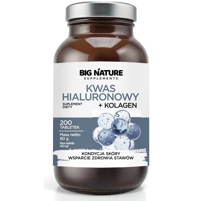 Big Nature Kwas Hialuronowy + Kolagen 200 t. Big Nature Kwas Hialuronowy + Kolagen 200 t.