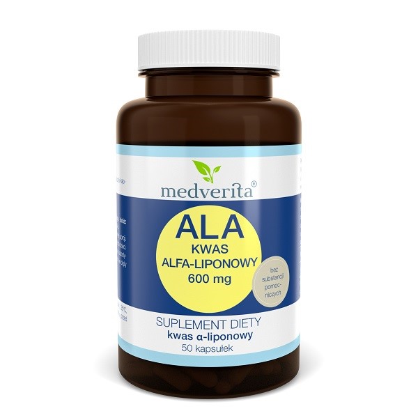 Medverita ALA 600 mg Kwas alfa-liponowy 50 K Medverita ALA 600 mg Kwas alfa-liponowy 50 K