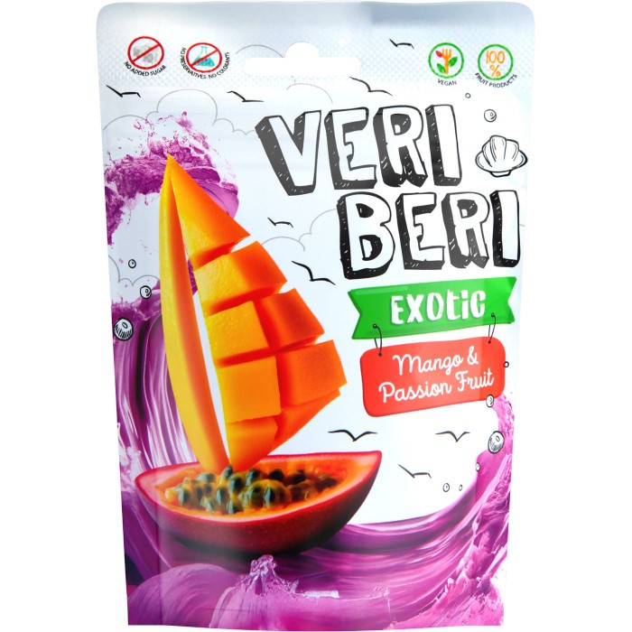 Veri Beri Bezglutenowe żelki mango marakuja 50 g Veri Beri Bezglutenowe żelki mango marakuja 50 g