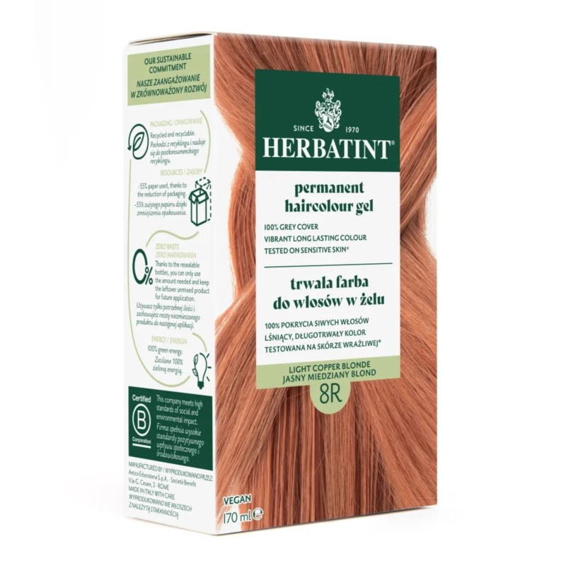 Herbatint Farba 8R Jasny Miedziany Blond 150 ml Herbatint Farba 8R Jasny Miedziany Blond 150 ml