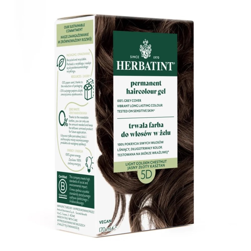 Herbatint Farba w żelu 5D Jasny Złoty Kasztan 150