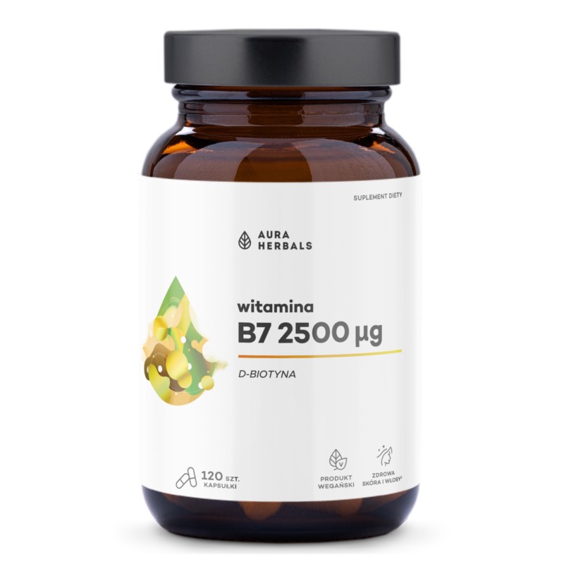 Aura Herbals Witamina B7 2500 µg 120 szt Aura Herbals Witamina B7 2500 µg 120 szt