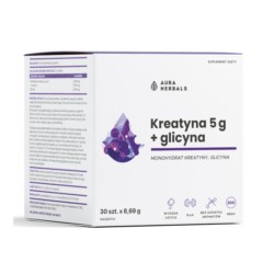 Aura Herbals Kreatyna monohydrat 5 g + glicyna 30s Aura Herbals Kreatyna monohydrat 5 g + glicyna 30s