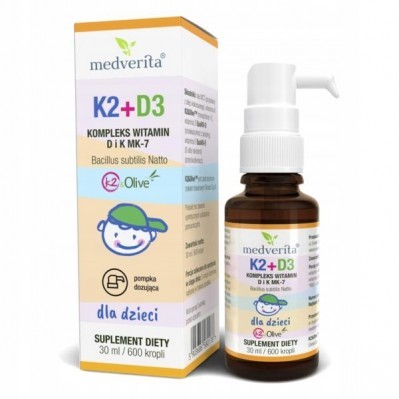 Medverita Witamina K2 + D3 dla dzieci 30 ml Medverita Witamina K2 + D3 dla dzieci 30 ml
