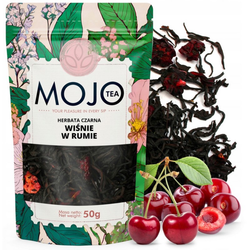 MOJO TEA Wiśnie w Rumie herbata czarna 50 g MOJO TEA Wiśnie w Rumie herbata czarna 50 g