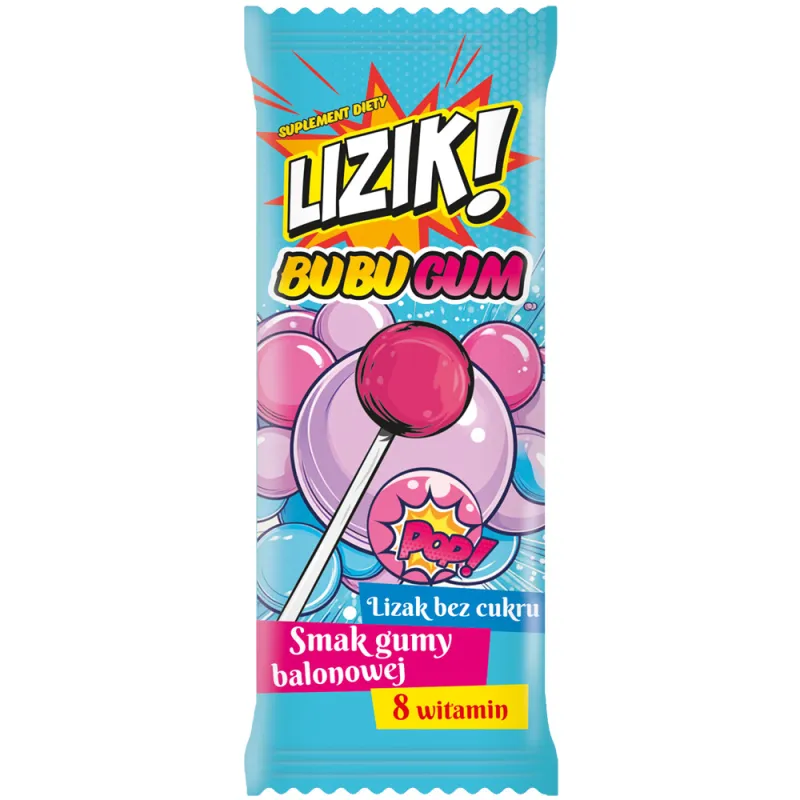 Starpharma LIZIK! BUBUGUM Lizak bez cukru 1 szt