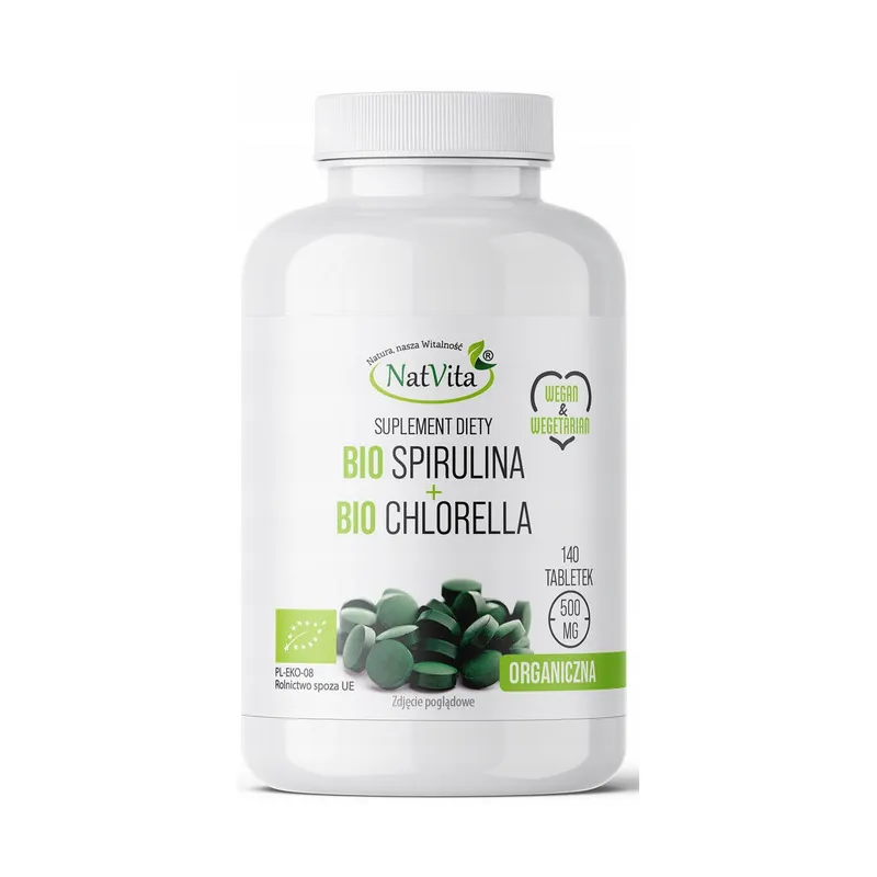 Natvita BIO Spirulina i BIO Chlorella 140 tabletek Natvita BIO Spirulina i BIO Chlorella 140 tabletek