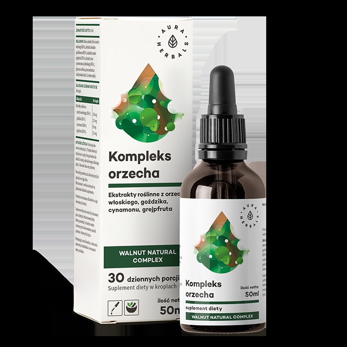 Aura Herbals Orzech Piołun krople 50 ml trawienie Aura Herbals Orzech Piołun krople 50 ml trawienie