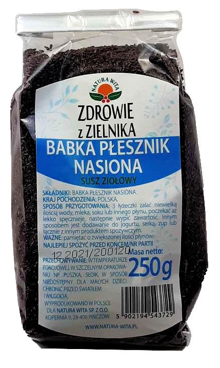 Natura Wita Babka Płesznik Nasiona 250G Natura Wita Babka Płesznik Nasiona 250G