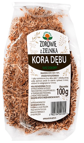 Natura Wita Kora Dębu 100G Działa Przeciwzapalnie Natura Wita Kora Dębu 100G Działa Przeciwzapalnie