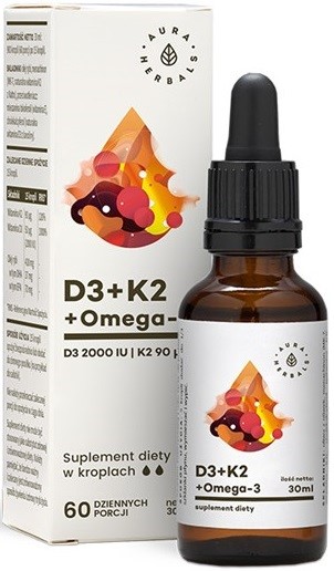 Aura Herbals Witamina D3 K2 Omega 3 30Ml Aura Herbals Witamina D3 K2 Omega 3 30Ml