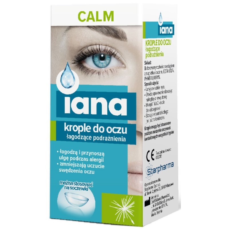 Starpharma Iana Krople Do Oczu Calm 10Ml Łagodzące Starpharma Iana Krople Do Oczu Calm 10Ml Łagodzące